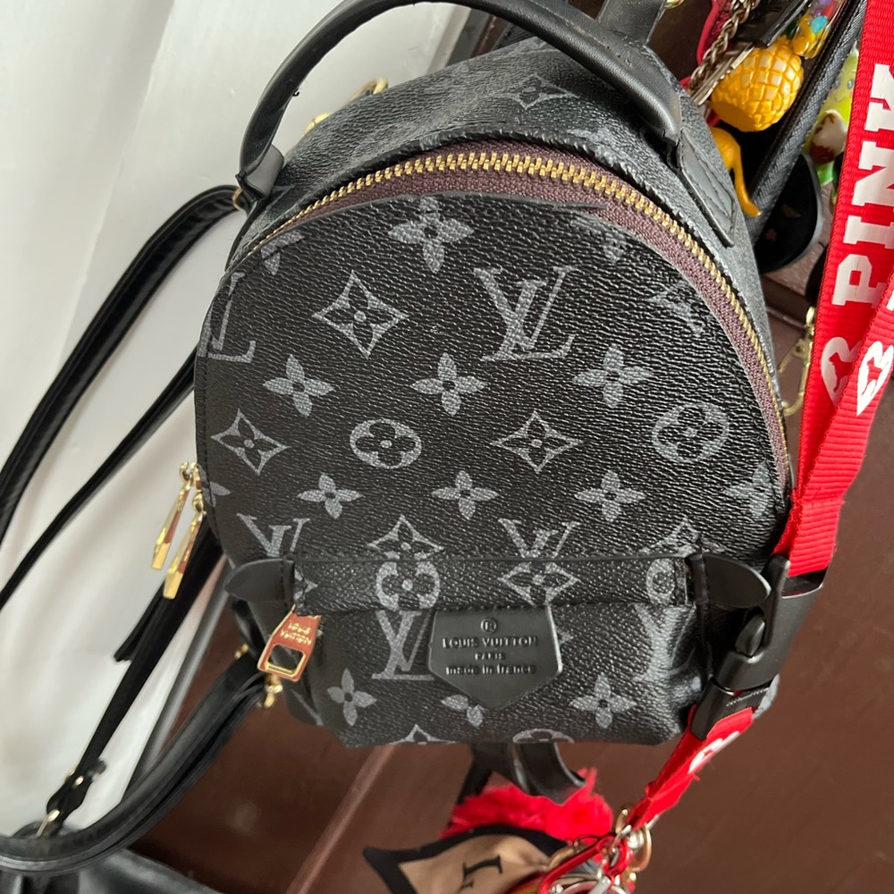 Louis Vuitton Black and Gray Monogram Backpack